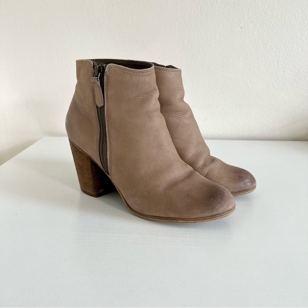 BP heeled ankle booties taupe suede - women’s size 8